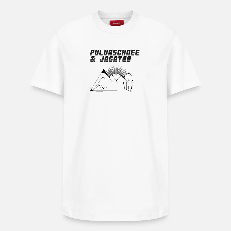 Pulvaschnee & Jagatee - Pulverschnee & Jägertee - Relaxed Unisex Supima Cotton T-Shirt – von SPREAD - Weiß