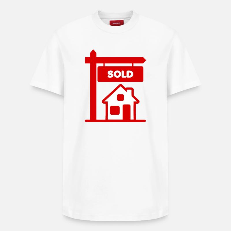 Logo rouge avec vendu - T-shirt unisexe décontracté en coton Supima – de SPREAD - blanc