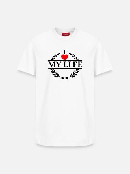Elsker dit hjerte 020 - Unisex T-shirt i Supima-bomuld med afslappet pasform – fra SPREAD - hvid