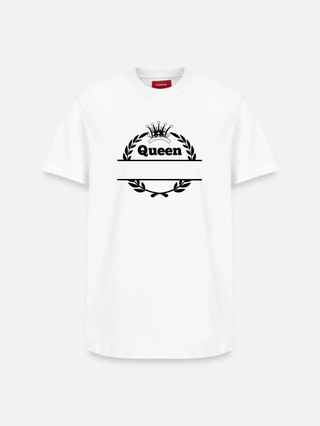 Queen in laurel wreath and crown - Relaxed Unisex Supima Cotton T-Shirt – by SPREAD - white