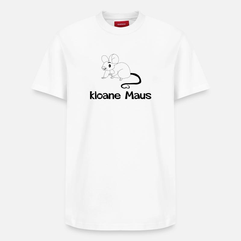 kloane Maus - petit, dialecte autrichien - T-shirt unisexe décontracté en coton Supima – de SPREAD - blanc