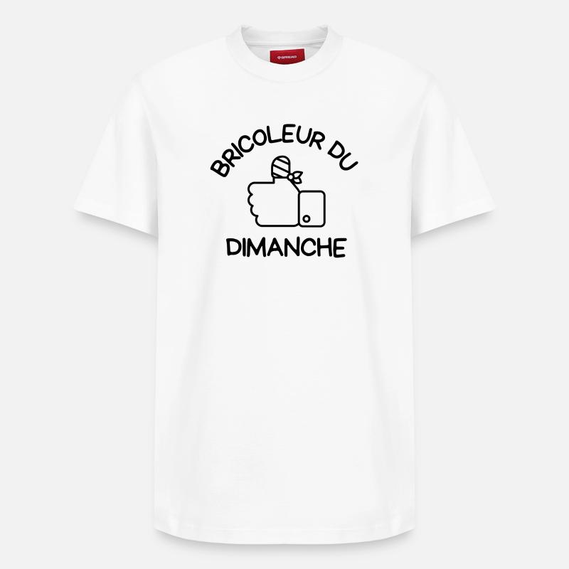 bricolage, bricoleur, bricoler - T-shirt unisexe décontracté en coton Supima – de SPREAD - blanc
