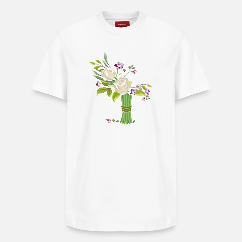 Bouquet - T-shirt unisexe décontracté en coton Supima – de SPREAD - blanc