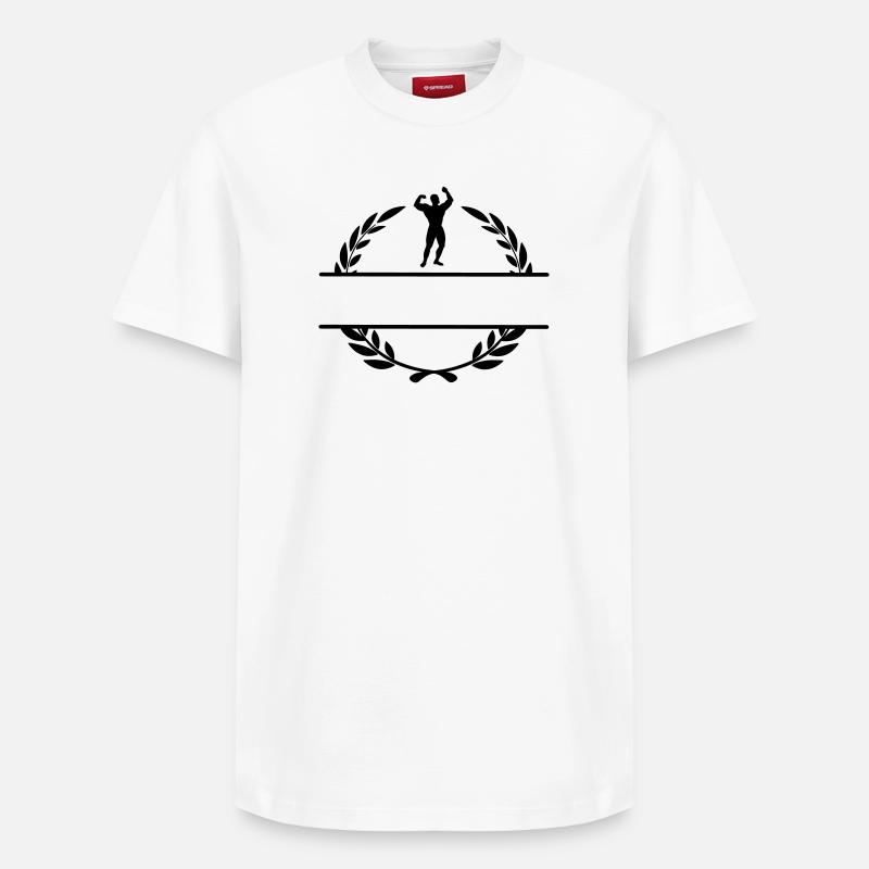Bodybuilder im Lorbeerkranz - Relaxed Unisex Supima Cotton T-Shirt – von SPREAD - Weiß