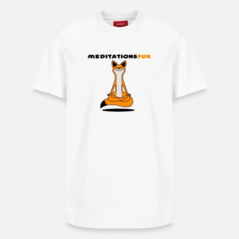 Meditationsfux - Renard de méditation, dialecte - T-shirt unisexe décontracté en coton Supima – de SPREAD - blanc