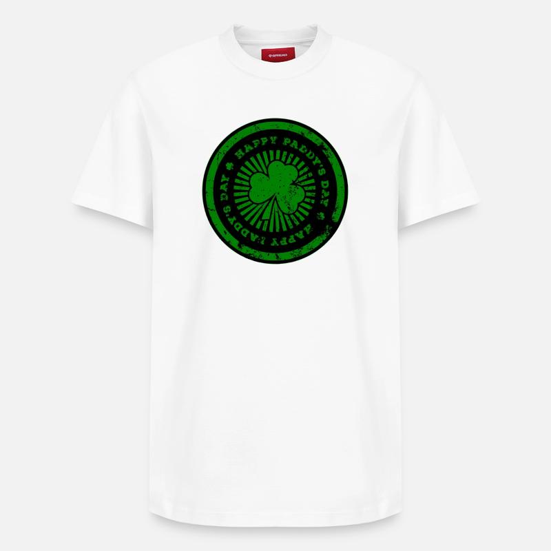 Empreinte verte de la Saint-Patrick - T-shirt unisexe décontracté en coton Supima – de SPREAD - blanc