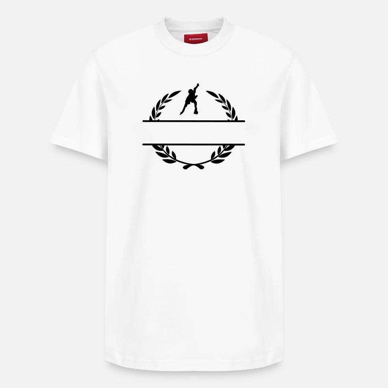 Rochen mit Lorbeerkranz-Monogramm - Relaxed Unisex Supima Cotton T-Shirt – von SPREAD - Weiß