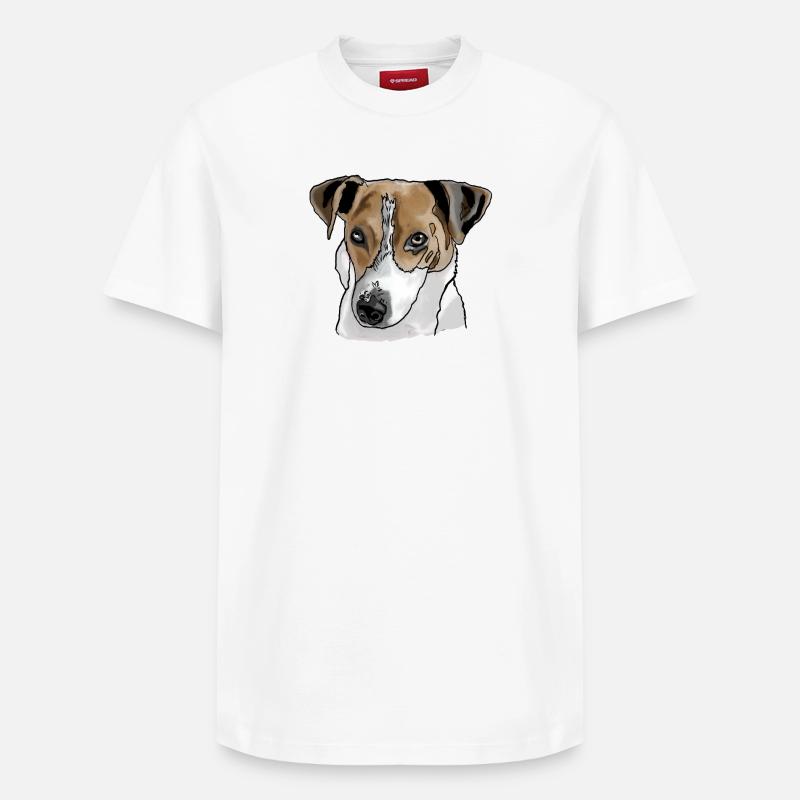 Jack Russel Terrier - T-shirt unisexe décontracté en coton Supima – de SPREAD - blanc