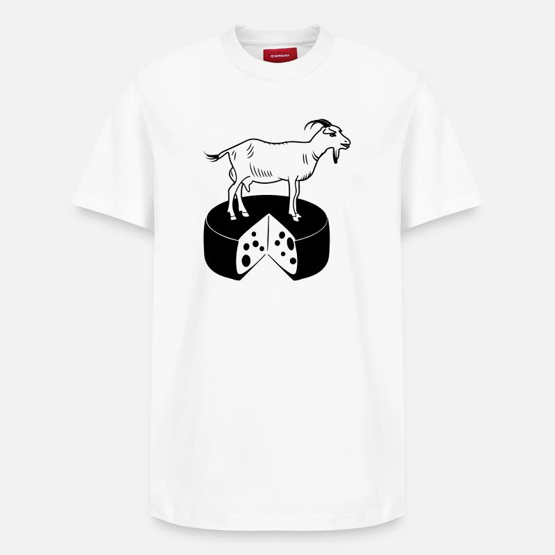 Ziege auf Käse - Relaxed Unisex Supima Cotton T-Shirt – von SPREAD - Weiß