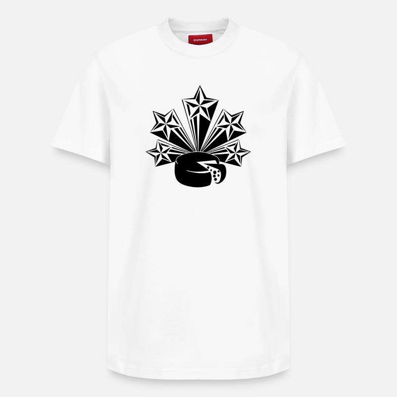 Cheese five radiating stars - Relaxed Unisex Supima Cotton T-Shirt – by SPREAD - white