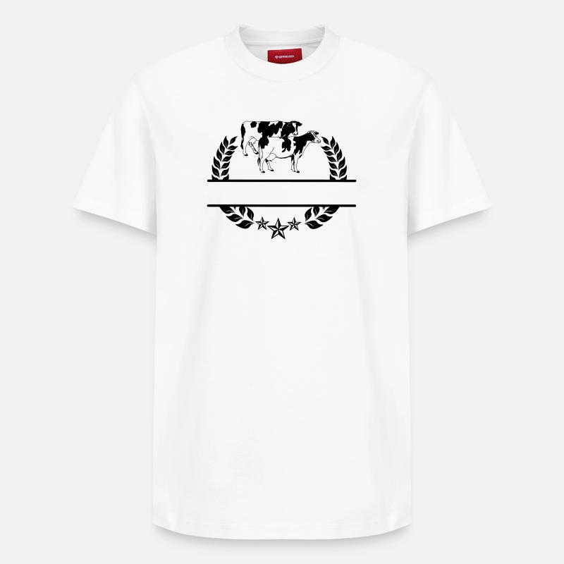 Cows monogram - Relaxed Unisex Supima Cotton T-Shirt – by SPREAD - white