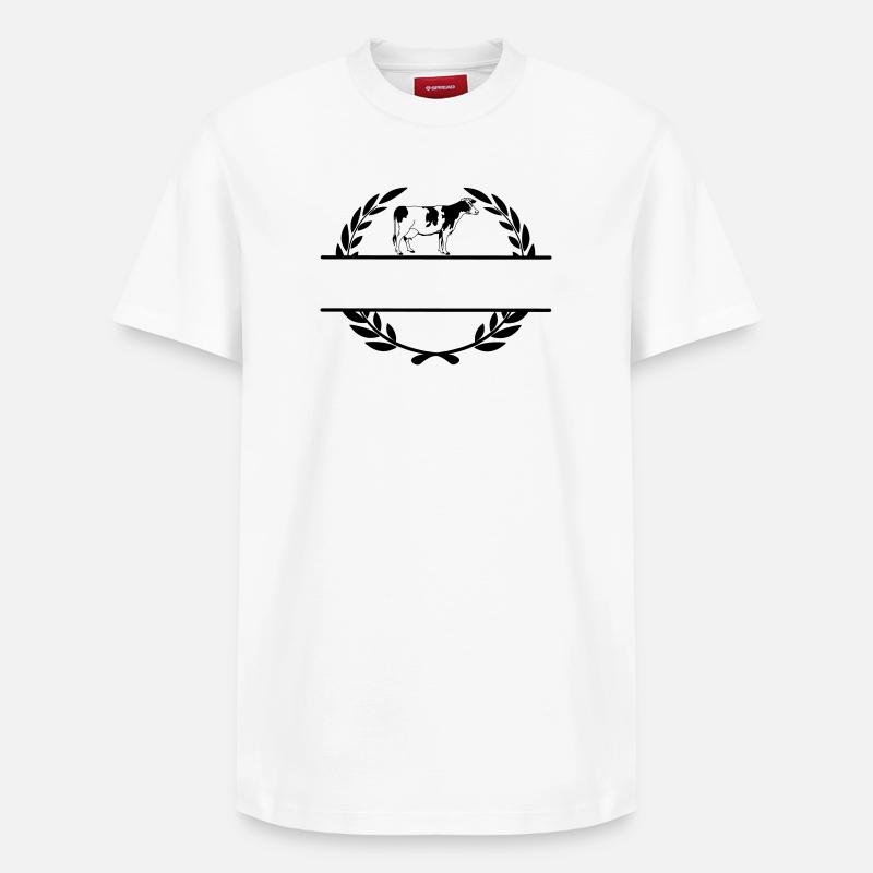 Monogramme de vache laitière - T-shirt unisexe décontracté en coton Supima – de SPREAD - blanc