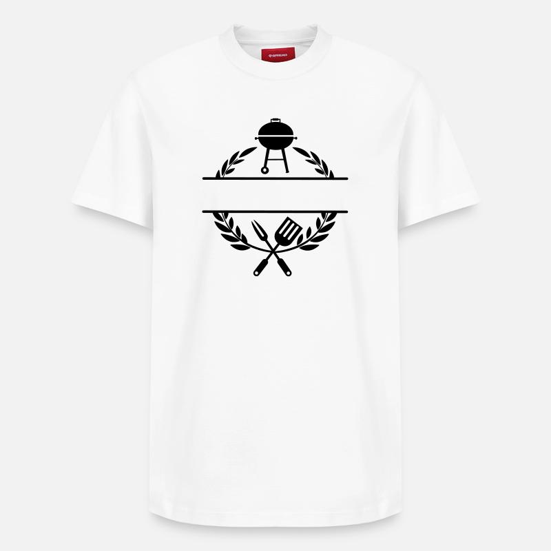 BBQ monogram - Relaxed Unisex Supima Cotton T-Shirt – by SPREAD - white