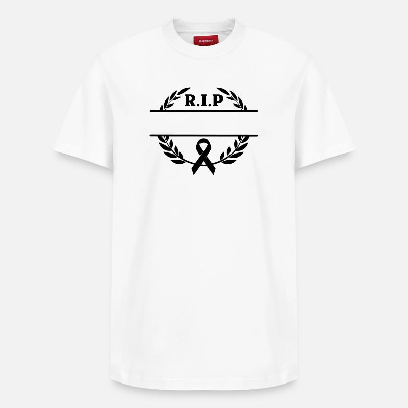 Lorbeerkranz R.I.P. Monogramm - Relaxed Unisex Supima Cotton T-Shirt – von SPREAD - Weiß