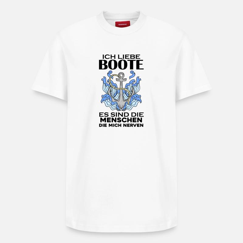 Boote Motorboot Boot - Relaxed Unisex Supima Cotton T-Shirt – von SPREAD - Weiß