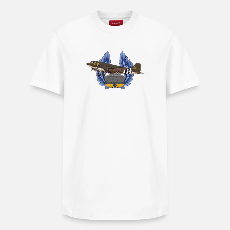 C-47 DC-3 - T-shirt unisexe décontracté en coton Supima – de SPREAD - blanc