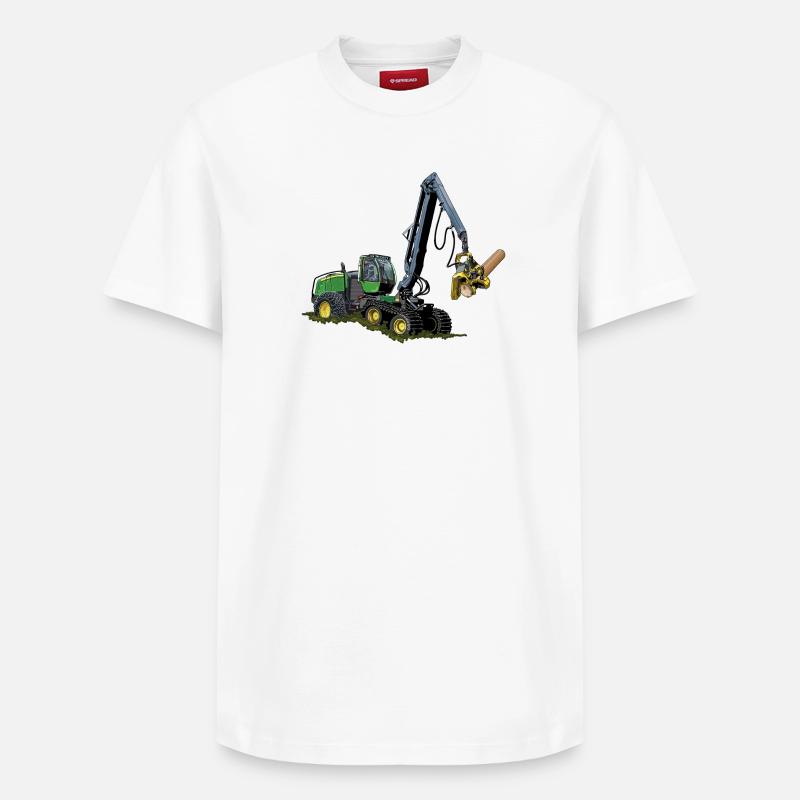 Moissonneuse-batteuse, Moissonneuse-batteuse - T-shirt unisexe décontracté en coton Supima – de SPREAD - blanc