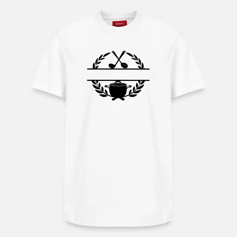 Logo du restaurant Laurel Wreath - T-shirt unisexe décontracté en coton Supima – de SPREAD - blanc