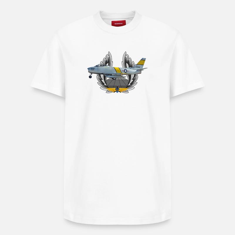 F-86 Sabre - Relaxed Unisex Supima Cotton T-Shirt – by SPREAD - white