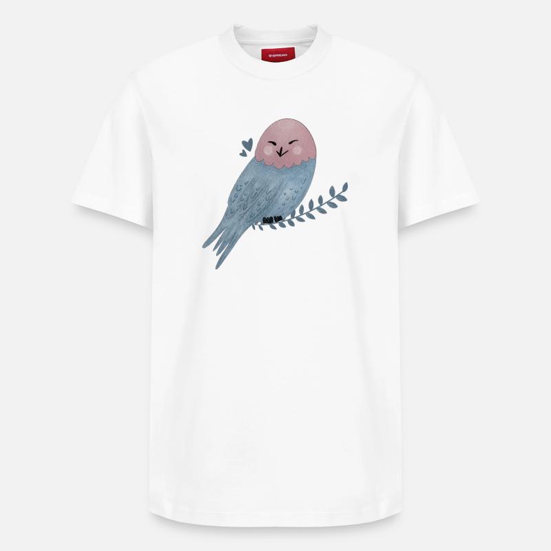 Schneeeule Illustration - Relaxed Unisex Supima Cotton T-Shirt – von SPREAD - Weiß
