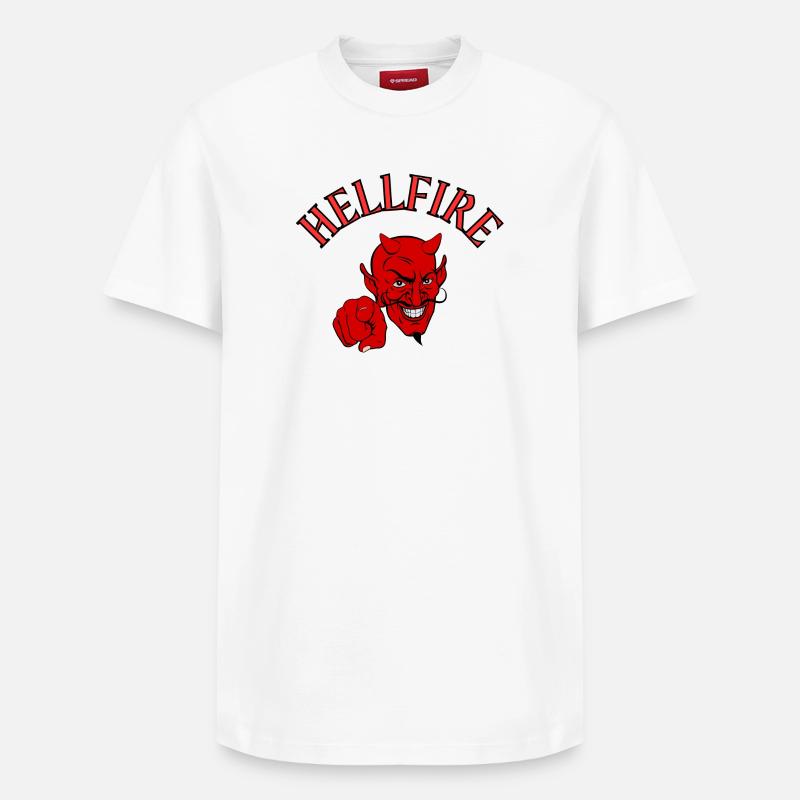 Devil, Satan, Devil, Hellfire - Relaxed Unisex Supima Cotton T-Shirt – by SPREAD - white
