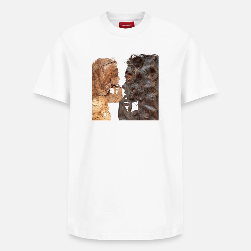 Profil de femme perplexe - T-shirt unisexe décontracté en coton Supima – de SPREAD - blanc
