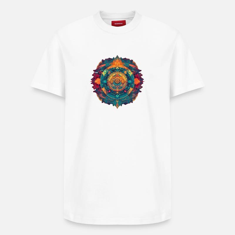 Mandala - Relaxed Unisex Supima Cotton T-Shirt – von SPREAD - Weiß