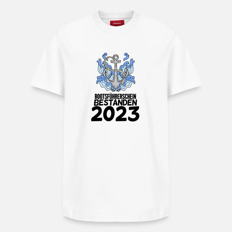 Bootsführerschein 2023 - Relaxed Unisex Supima Cotton T-Shirt – von SPREAD - Weiß