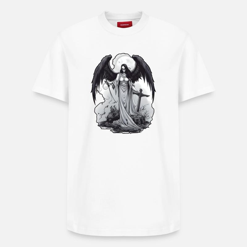 Ange noir - T-shirt unisexe décontracté en coton Supima – de SPREAD - blanc