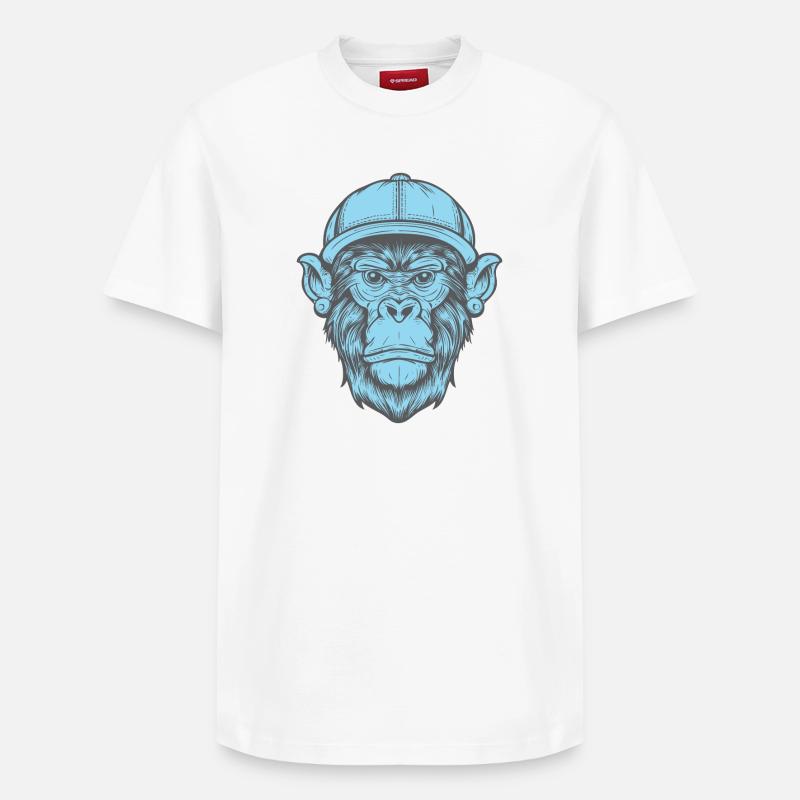 Funky Affe - Relaxed Unisex Supima Cotton T-Shirt – von SPREAD - Weiß