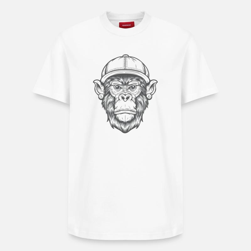 Singe Funky - T-shirt unisexe décontracté en coton Supima – de SPREAD - blanc