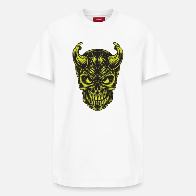 Crâne - T-shirt unisexe décontracté en coton Supima – de SPREAD - blanc