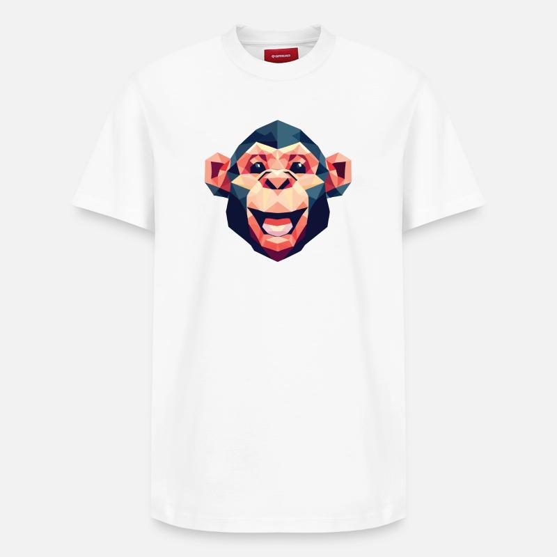 Polygon Monkey - Relaxed Unisex Supima Cotton T-Shirt – by SPREAD - white