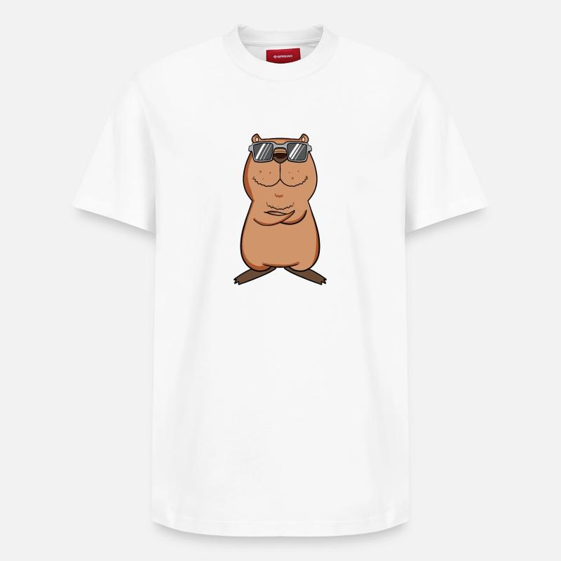 cooles Capybara - Relaxed Unisex Supima Cotton T-Shirt – von SPREAD - Weiß