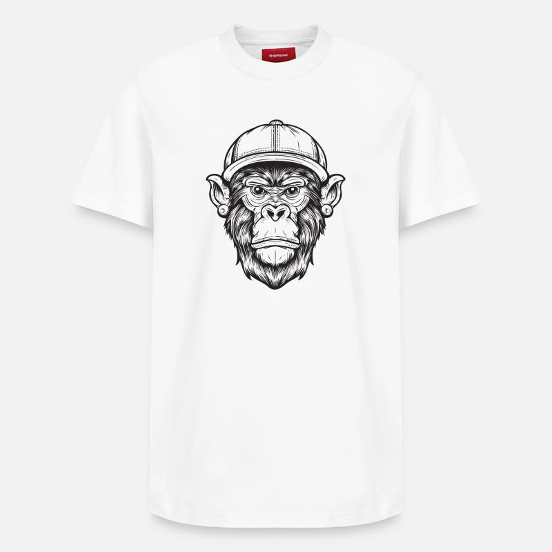 Singe Funky - T-shirt unisexe décontracté en coton Supima – de SPREAD - blanc