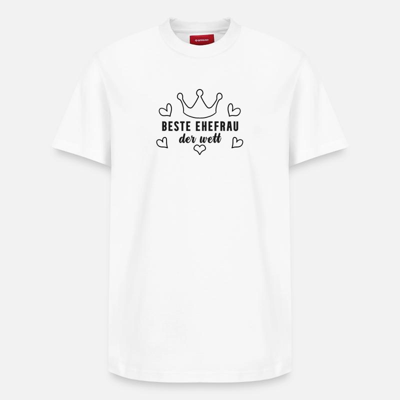 Beste Ehefrau Geschenk - Relaxed Unisex Supima Cotton T-Shirt – von SPREAD - Weiß