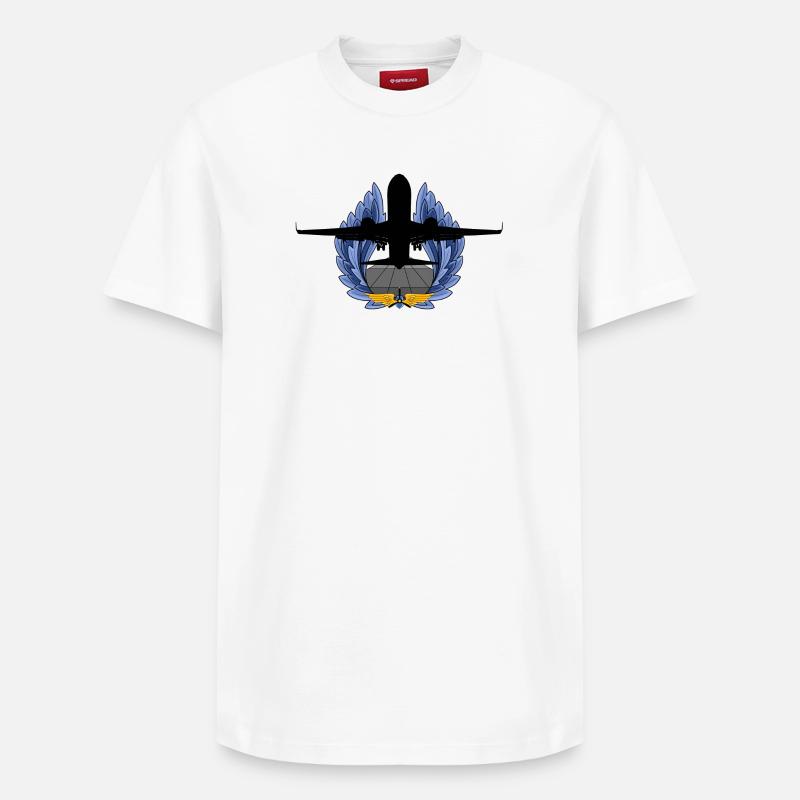 Avion de ligne - T-shirt unisexe décontracté en coton Supima – de SPREAD - blanc