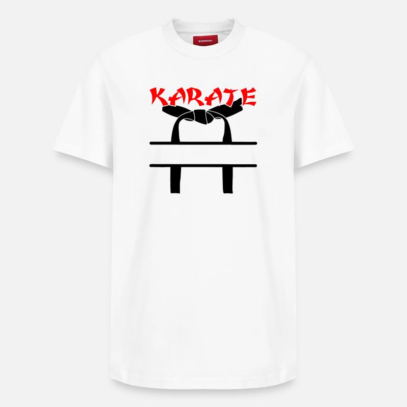 Karate mit schwarzem Gürtel - Relaxed Unisex Supima Cotton T-Shirt – von SPREAD - Weiß