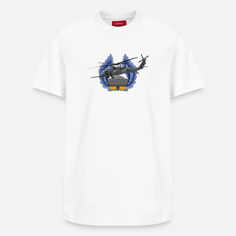 UH-60 Black Hawk - T-shirt unisexe décontracté en coton Supima – de SPREAD - blanc