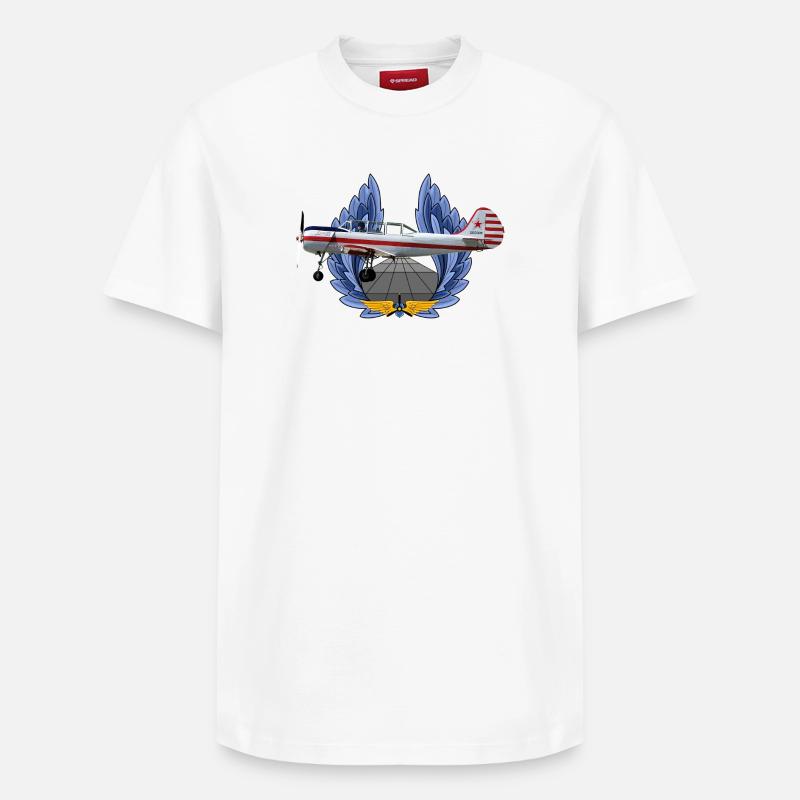 Yak-52 - T-shirt unisexe décontracté en coton Supima – de SPREAD - blanc