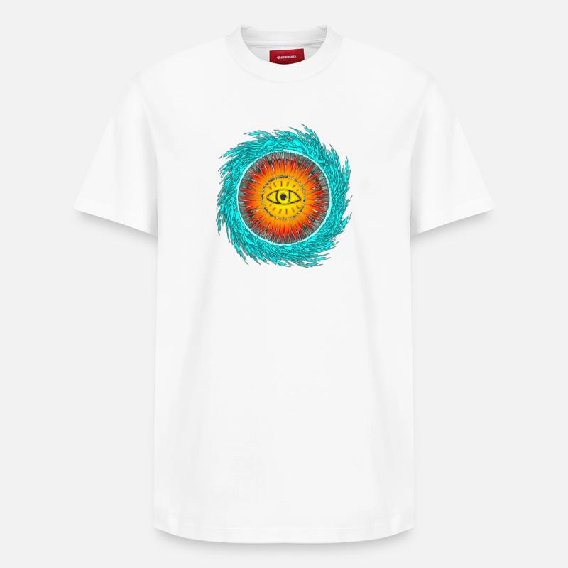 Conception du tsunami oculaire - T-shirt unisexe décontracté en coton Supima – de SPREAD - blanc