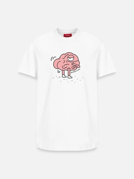 Nackt - Arsch - Hirn - Relaxed Unisex Supima Cotton T-Shirt – von SPREAD - Weiß