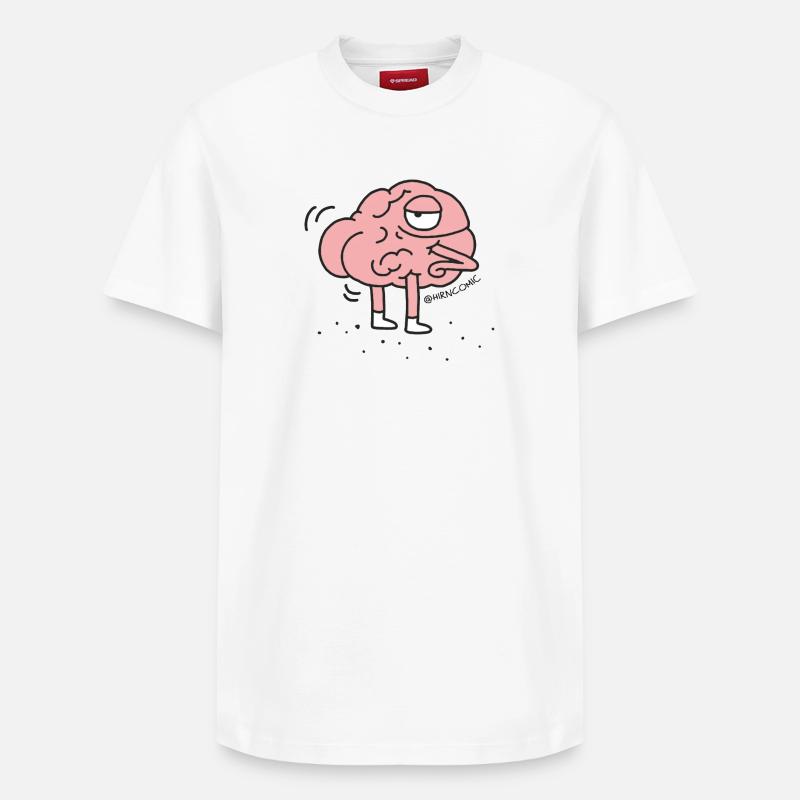 Nackt - Arsch - Hirn - Relaxed Unisex Supima Cotton T-Shirt – von SPREAD - Weiß