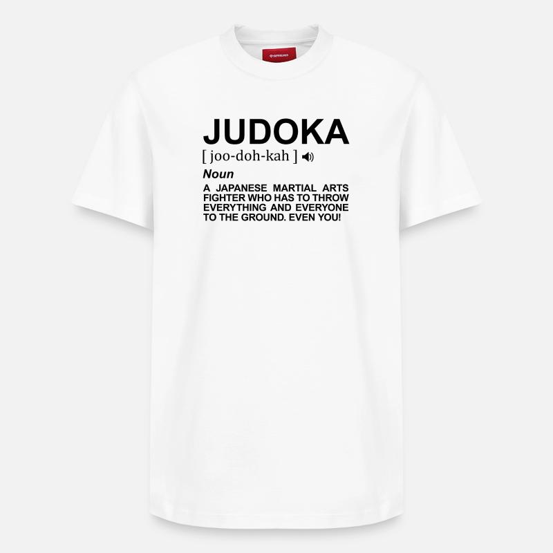 Définition du judoka - T-shirt unisexe décontracté en coton Supima – de SPREAD - blanc