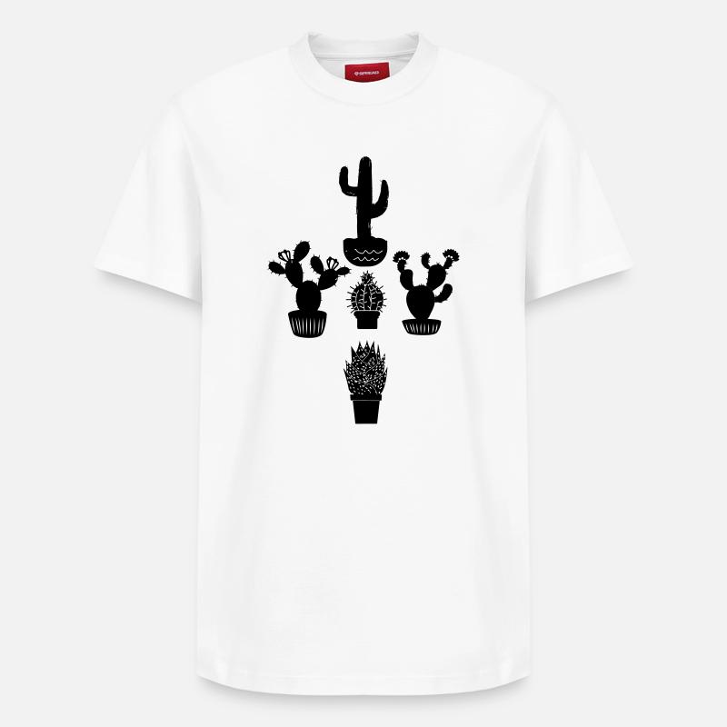 Cinq cactus - T-shirt unisexe décontracté en coton Supima – de SPREAD - blanc