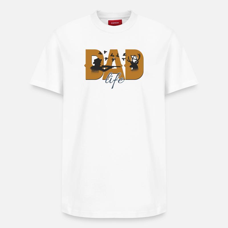 chasse, chasseur, j'aime la chasse - T-shirt unisexe décontracté en coton Supima – de SPREAD - blanc