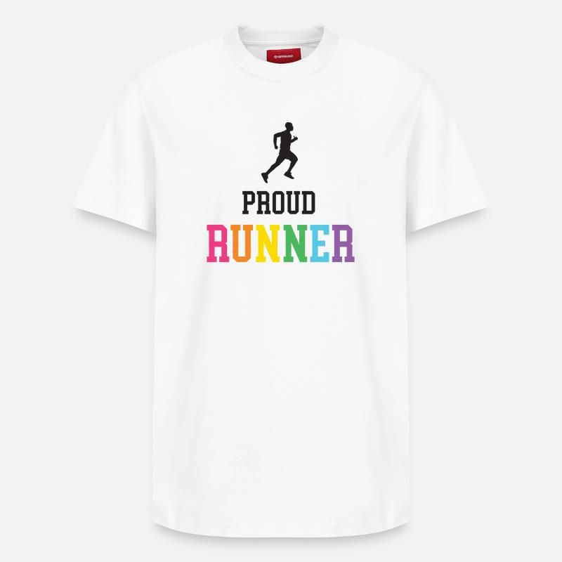 Fier coureur LGBT - T-shirt unisexe décontracté en coton Supima – de SPREAD - blanc