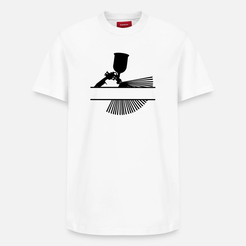 Spray with text banner - Relaxed Unisex Supima Cotton T-Shirt – by SPREAD - white