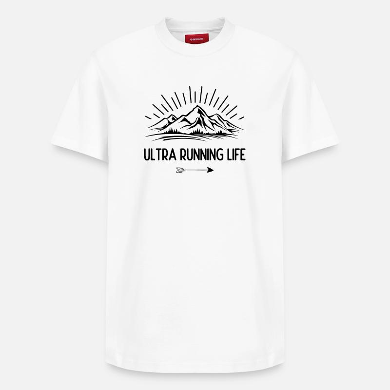 Durée de vie ultra running - T-shirt unisexe décontracté en coton Supima – de SPREAD - blanc