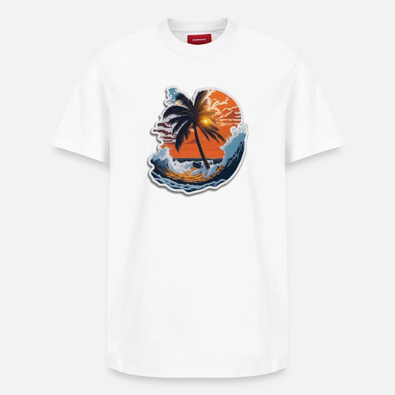 Sunset - Relaxed Unisex Supima Cotton T-Shirt – von SPREAD - Weiß